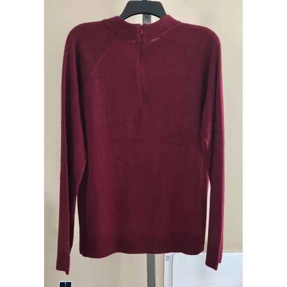 Karen Scott Crewneck Pullover Sweater Top Knit Merlot Red Size XL Long Sleeve - Picture 2 of 6